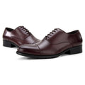 Men's Top-Grade Genuine Leather Oxfords Comfortable Lace-Up Casual Business Formal Shoes Embroidered Flat Design for Wedding