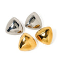 2025 Fashion Jewelry High Polish Smooth Big Chunky 18K Gold Plated Stainless Steel Waterproof Triangle Stud Earrings for Women