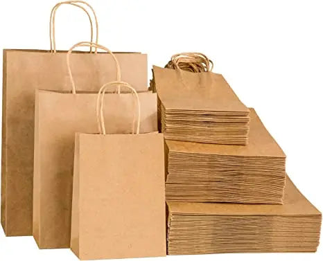Custom Brown Kraft Paper Bag With HandleEco Friendly Food Delivery BagRestaurant Takeout Takeaway Bag