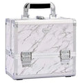Portable Large Capacity Aluminum Makeup Train Case Mirror 3 Trays Travel Nail Organizer for Jewelry Storage Cosmetic Box Storage