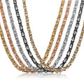 5mm Size 55cm Length Stainless Steel Byzantine Chain for Men's Heavy Punk Necklace Jewelry