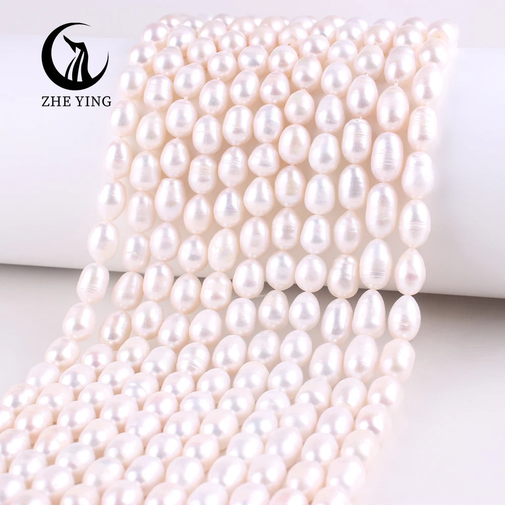 Wholesale 6-7mm and 8-9mm 2A Rice Shape Cultured Freshwater Pearls Loose Pearls Beads
