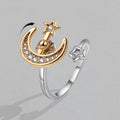 Hot Sale Star Moon Ring Fashion Star Moon Rotating Ring