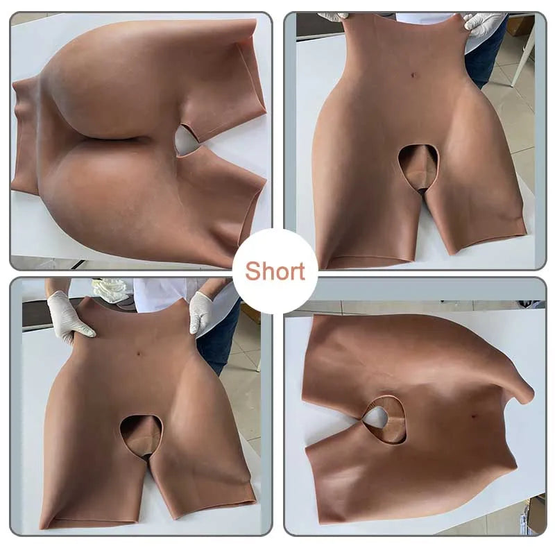 XXL Plus Size Silicone 4cm Bum Hips Enhanced Shaper Butt Lifter  Pant Open Crotch Buttocks Hip Enhancer Panties for Africa Women
