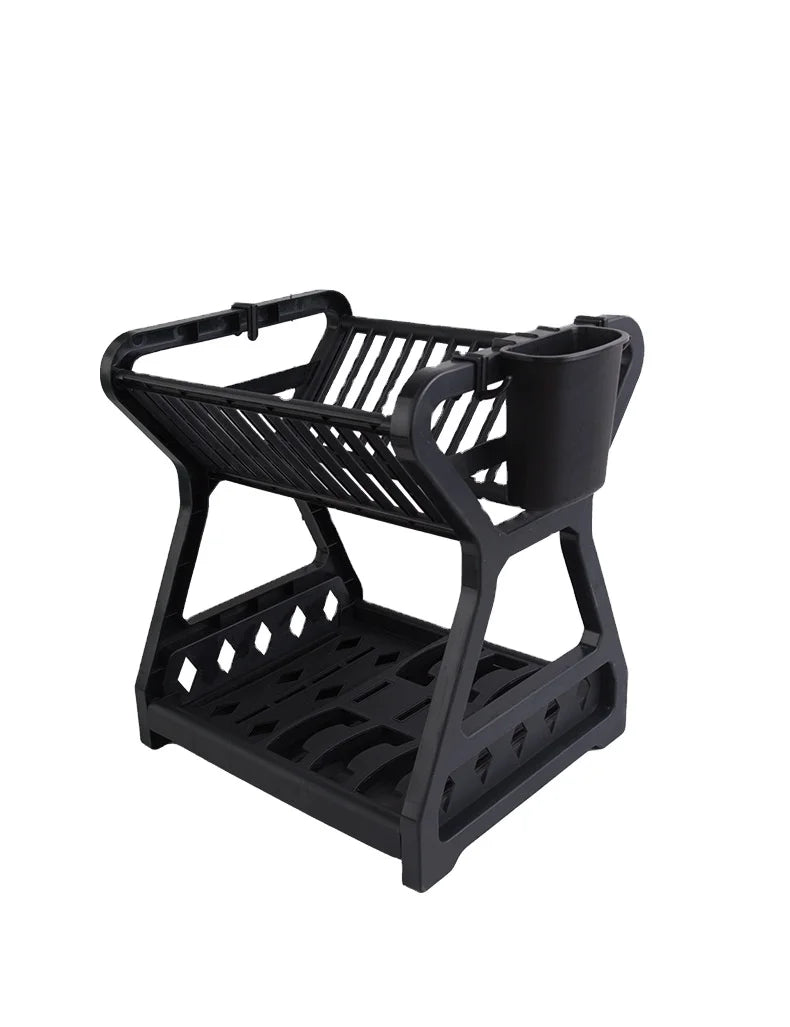 Multifunctional Double-Layer Dish Filter Rack Kichen Tools Household Dish Drying Rack Kitchen Supplies Dish Storage Drain Rack