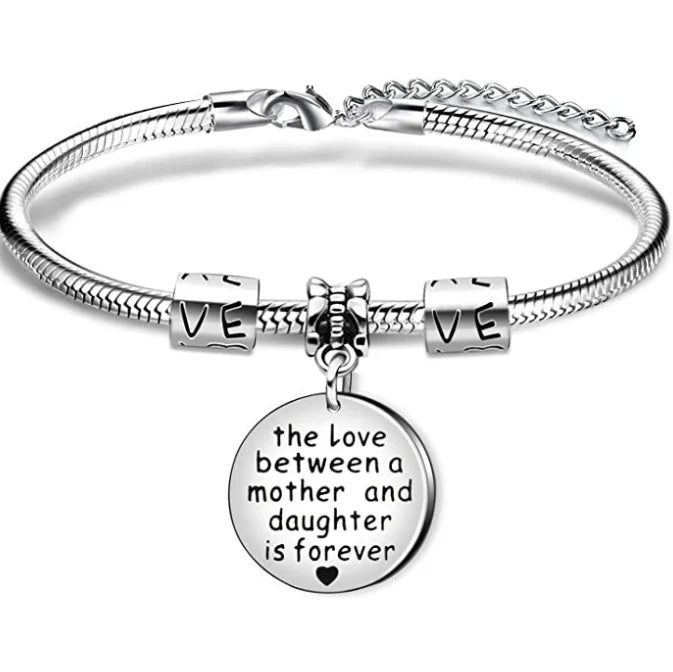 Y007 Hot Selling Stainless Steel Charm Adjustable Bracelets Bangle Jewelry Custom Letter Family Mother's Day Bracelet