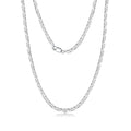 SC78 RINNTIN 2.6mm Italian Solid 925 Sterling Silver Flat Mariner Chain Necklace for Women Men