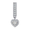 100% 925 Sterling Silver Love Heart Beads Bright Zircon Charms Fit Original Bracelet Pendant for Women Fine Jewelry SCX109