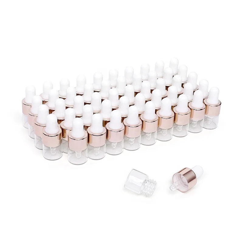 Essional Oil Dropper Glass Bottle 2024 New Arrival Empty Round RTS clear Skin Care Serum 1ml Dropper Bottle Cosmetic Packaging