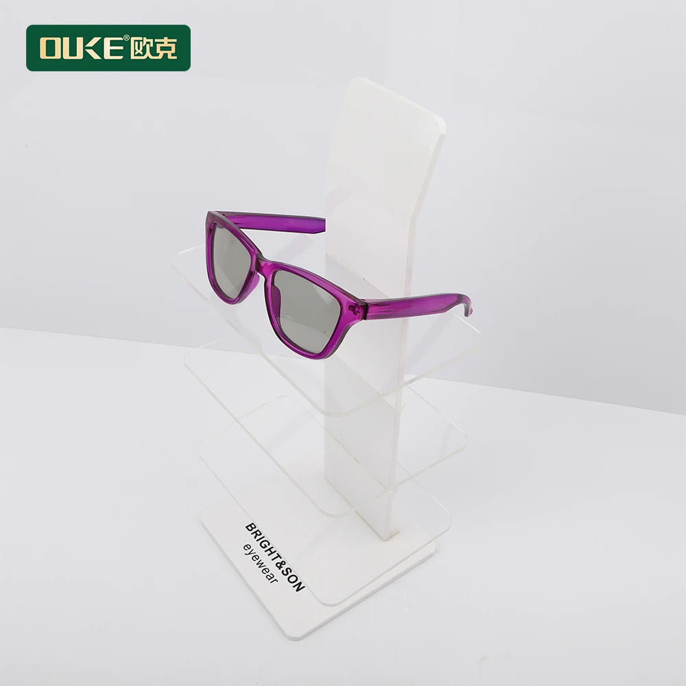 Custom Modern Acrylic Glasses & Sunglasses Display Stand with 3MM Thickness Circle Shape QUKE Brand for Shops
