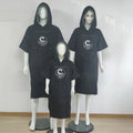 Custom Embroidery Logo Absorbent Water 100% Cotton Beach Towel Surf Poncho Hooded for Adult Kids