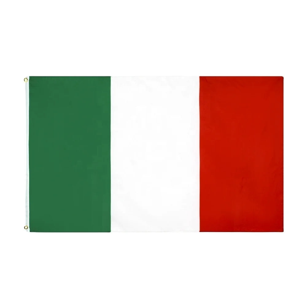 Fast Shipping Wholesale 3*5FT Green White Red Italy National Square Polyester Flag EN-71 AZO FREE Certified