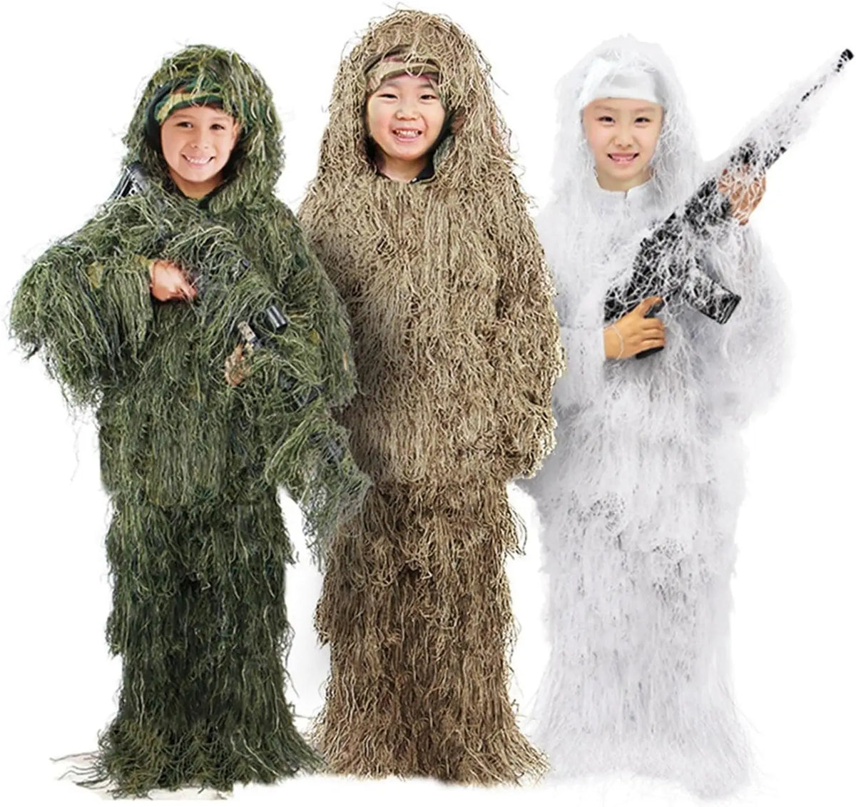 Weiteli Kids Ghillie Suit 3D Camouflage Hunting Apparel for Youth MegaBDM