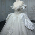 9861 Ivory Luxury Wed Princess Prom Wholesale Off Shoulder Halter Wedding Dresses for Women