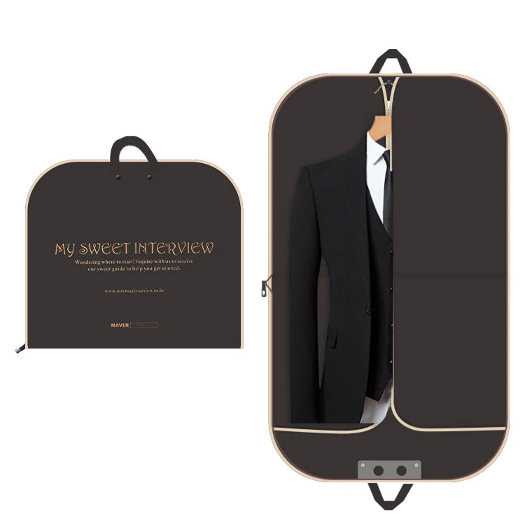 Luxury Custom Logo Foldable Dustproof Reusable Zipper Oxford Cotton Garment Storage Bags with EVA/PE & PVC for Travel