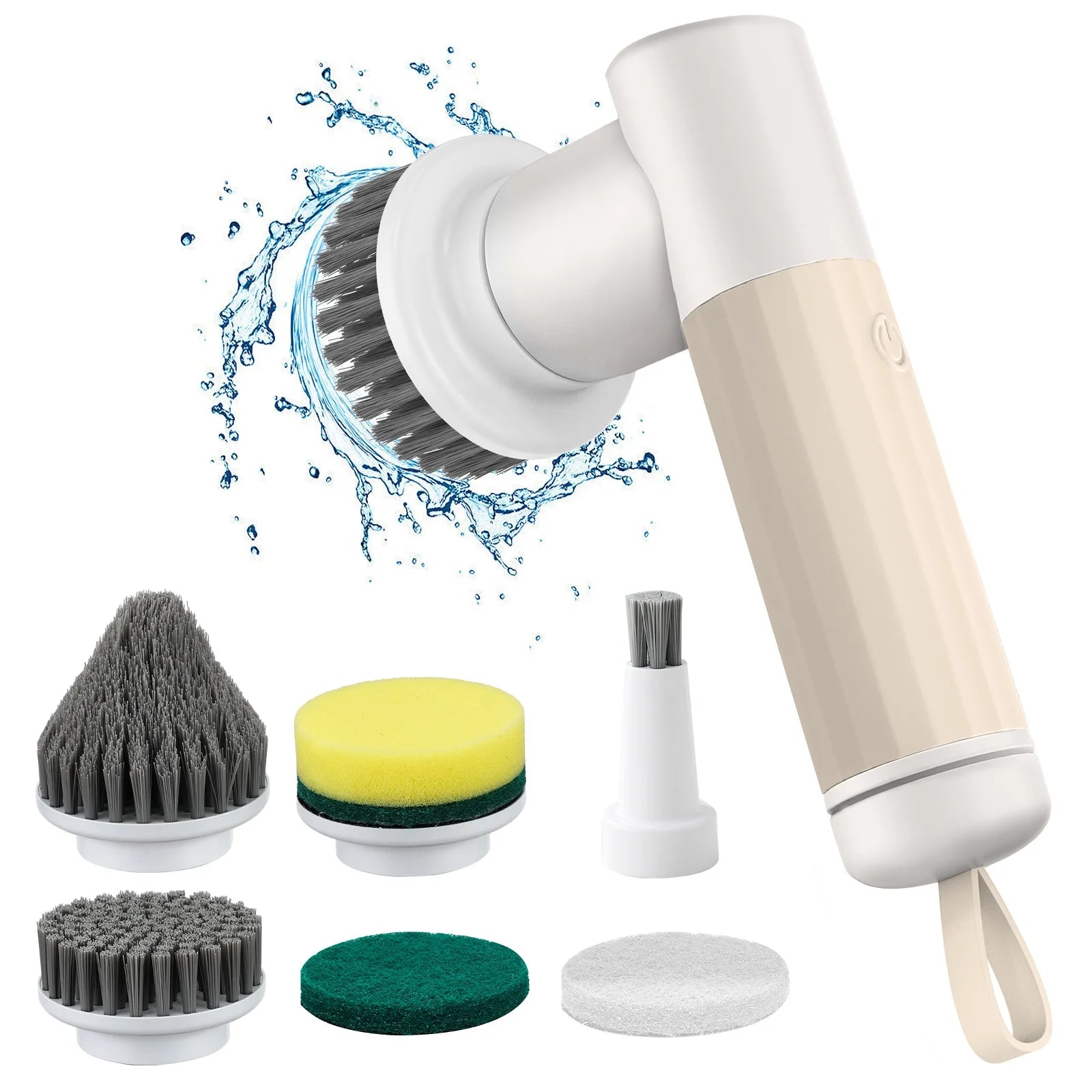2024 Electric Spin Scrubber Cordless Cleaning Brush With Adjustable Extension 4 Replaceable Cleaning Heads Power Shower Scrubber