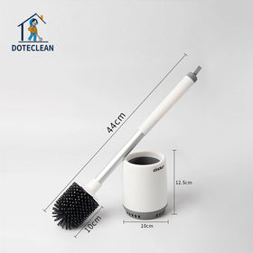 Eco-Friendly Premium TPR & Plastic Toilet Brush Set Bathroom Cleaning Brush Holder with Unique Hand Design Stylish Packaged Box