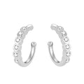 925 Sterling Silver Clip On Earrings Front Set Micro Pave CZ Non Piercing Ear Cuffs Hypoallergenic Comfort Fit Design