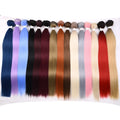New Material Protein Fiber Human Hair Weft Double Drawn Silky Straight Wave 30 Inches 100-120g 4-Piece Full Head Hair Extensions