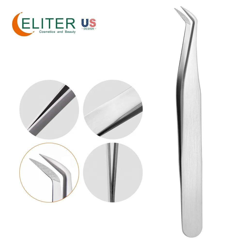 ELITER in Stock Manufacturers Eyelash Tweezers Cute Pointed Eyelash Tweezers Plasma Pointy Eyelash Tweezers