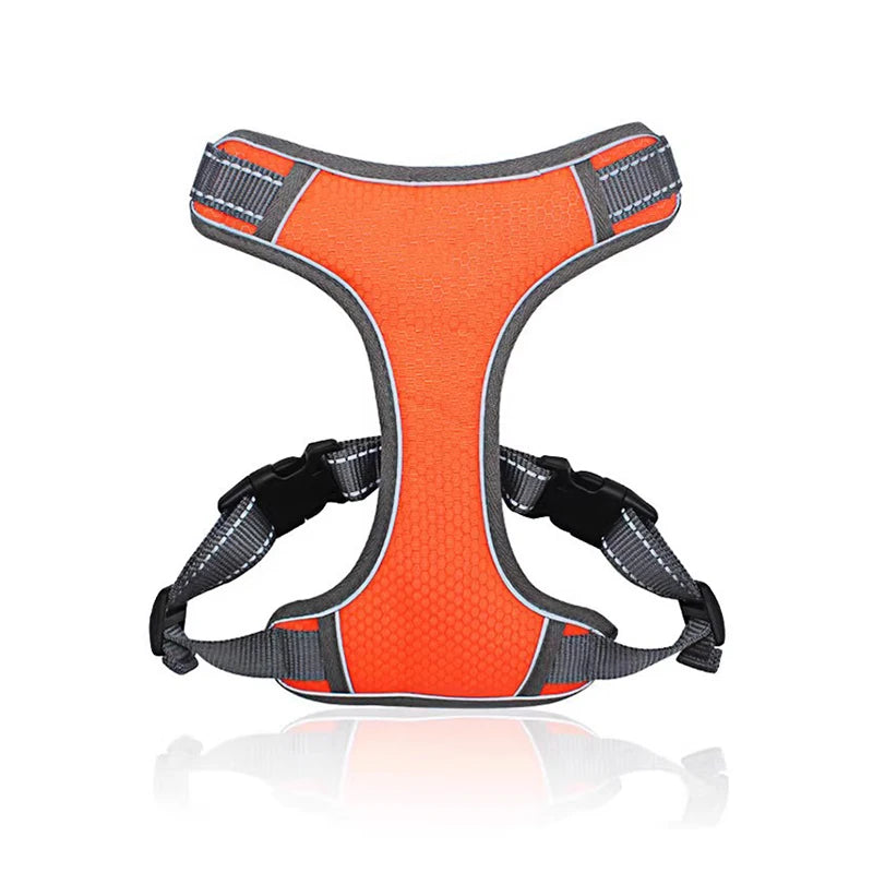 New Arrival No Pull Luxury Reflective Solid Nylon Leather Rubber Dog Harness Soft Mesh Padding for Dog Walking and Small Animals