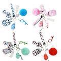 Lovely Pom Pom Sound Alarm Hand Sanitizer Holder No Touch Door Opener Self Defense Keychain Set-7pcs Set