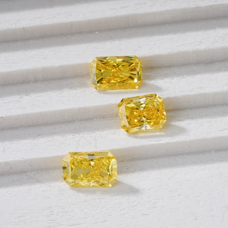 Yellow Diamonds Wholesale Prices 0.2CT 0.4CT 0.5CT 0.7CT 0.8CT Radiant Cut Yellow Color Loose Gemstone Lab Grown Diamond