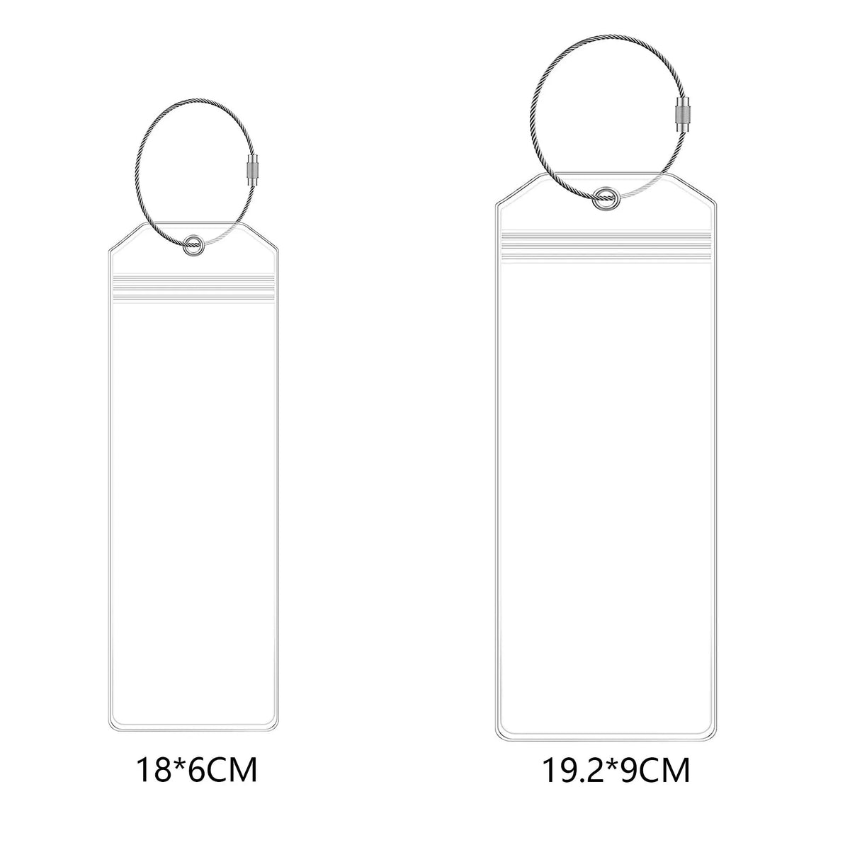NEW Arrival Wholesale Set Packing Top Zip Seal and Steel Loops Wide and Narrow Popular PVC Cruise Luggage Tag for Luggage Belt