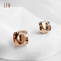 LFH Elegant Glossy Convace 18k Gold Hoop Earrings Real Gold Jewelry 18k With Certificate Cubic Zircon Earrings 18k Rose Gold
