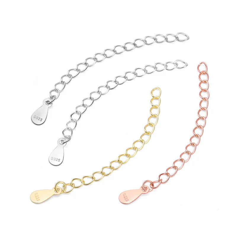 S925 Sterling Silver Necklace Extension Bracelet Extender ChainMulti Design