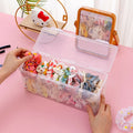 Household Plastic Storage Boxes & Bins Hair Ring Storage Container Stackable  Transparent Removable Storage Box PP