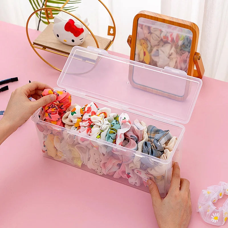 Household Plastic Storage Boxes & Bins Hair Ring Storage Container Stackable  Transparent Removable Storage Box PP