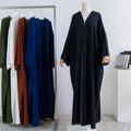 OEM New Arrival Women Muslim Abaya V Neck Cardigan Dubai Arab Morocco Ramadan Loose Long Robe Kaftan Dress
