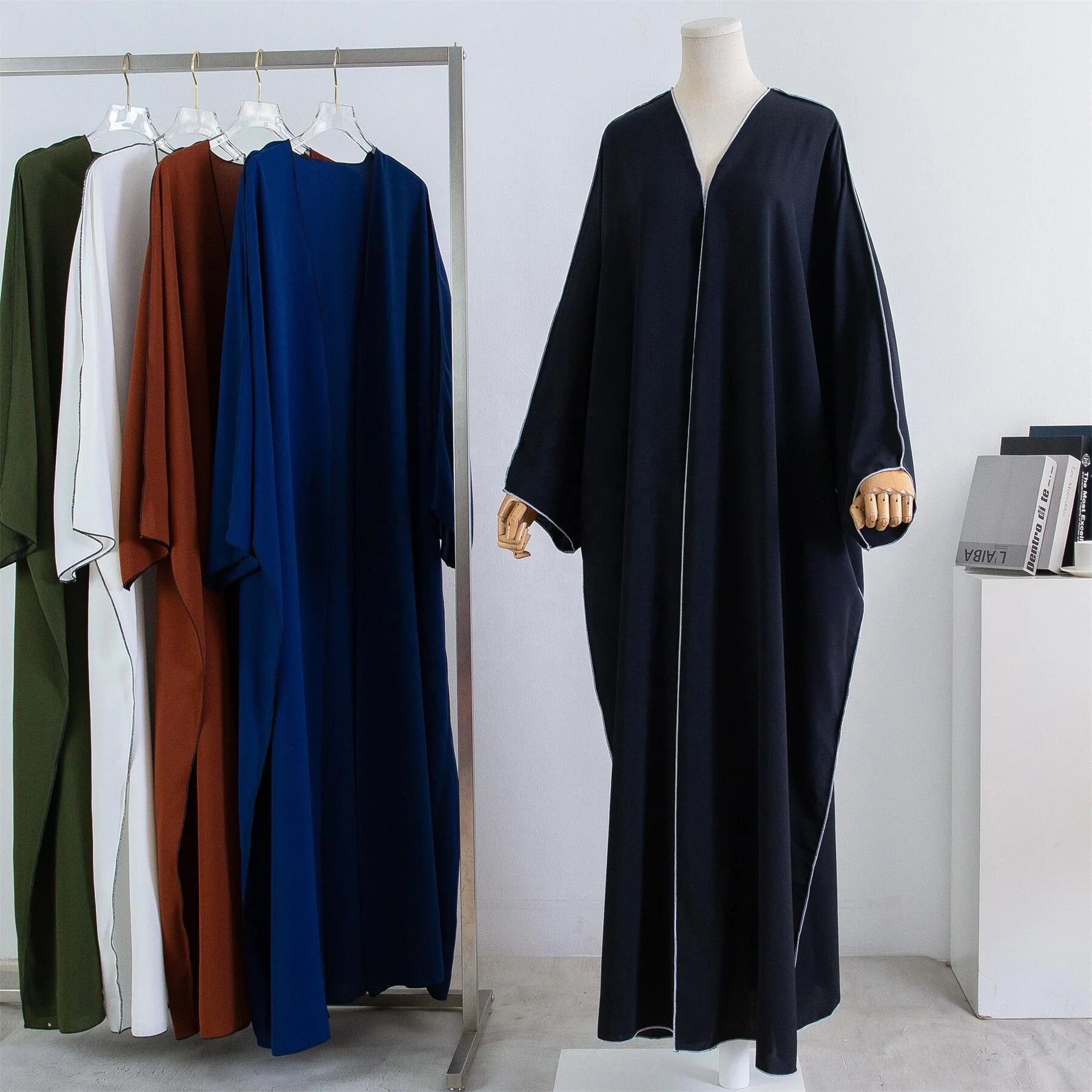 OEM New Arrival Women Muslim Abaya V Neck Cardigan Dubai Arab Morocco Ramadan Loose Long Robe Kaftan Dress