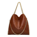 Large Capacity Retro Chain Handbags Ladies Shoulder Bucket Tote Bags for Women New Style Solid Color Vintage Logo Custom