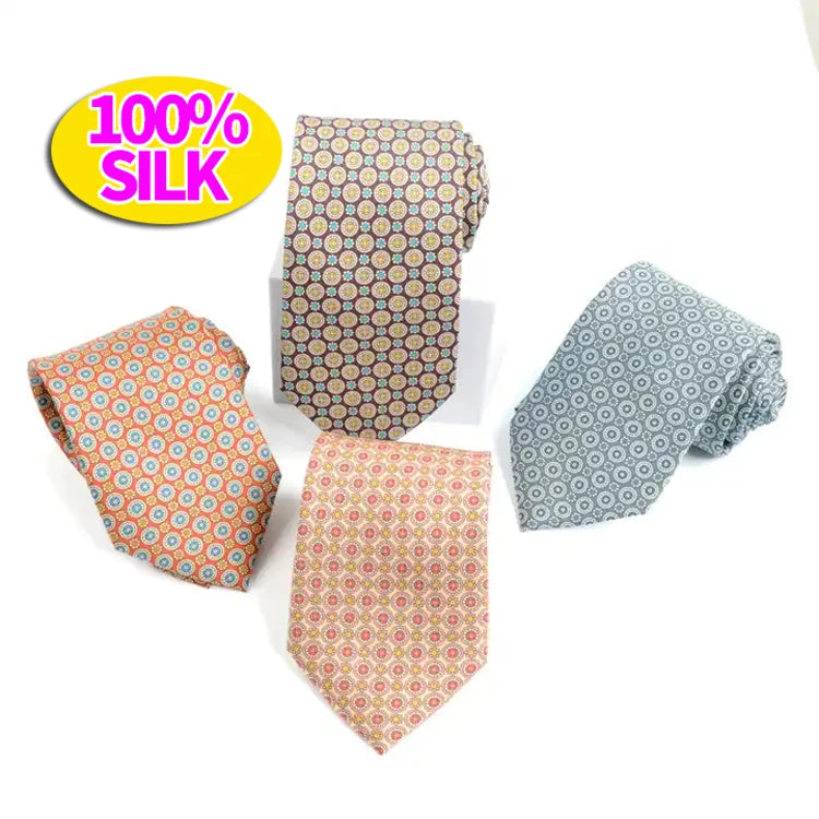 Hamocigia China Manufacture Handmade 100% Silk Screen Digital Printing Tie Men