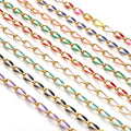 Tarnish Free Stainless Steel Color Twisted Enamel Link Chain Chain Necklace and Bracelet Making