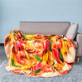 High Quality Custom Mexican Food Pizza Blanket 100% Polyester Raschel Knit Soft Flannel Nondisposable Printed for Indoor/Outdoor