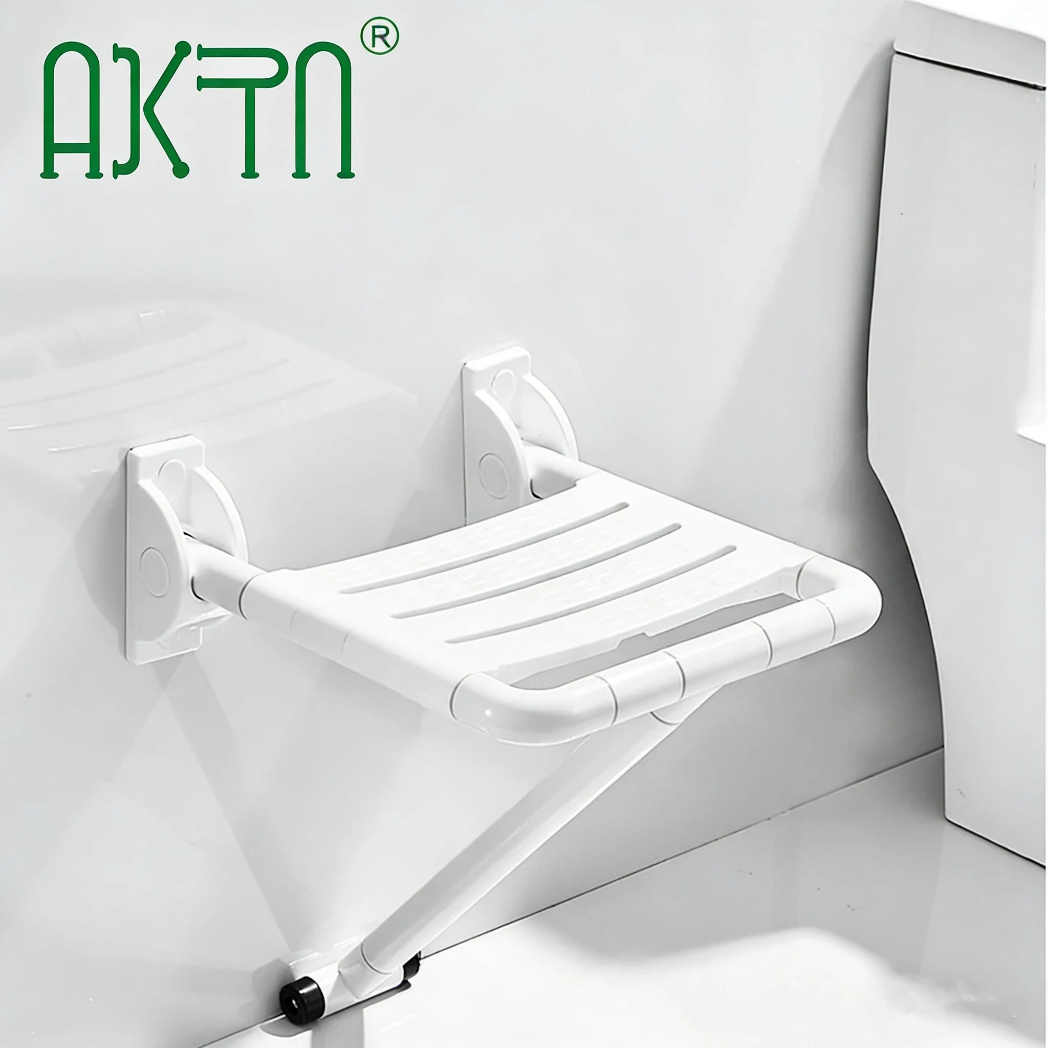 China Manufacturer Nursing Home Nylon Folding Safety Seat Flip up Bathroom Shower Grab Bars Elderly Care Wall Mounted Chair