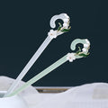 Chinese Hair Stick Acetic Acid Tassel Bell Orchid Flower Hairpin Chopstick Cheongsam Hair Bun Fork Vintage Girls Hair Jewelry