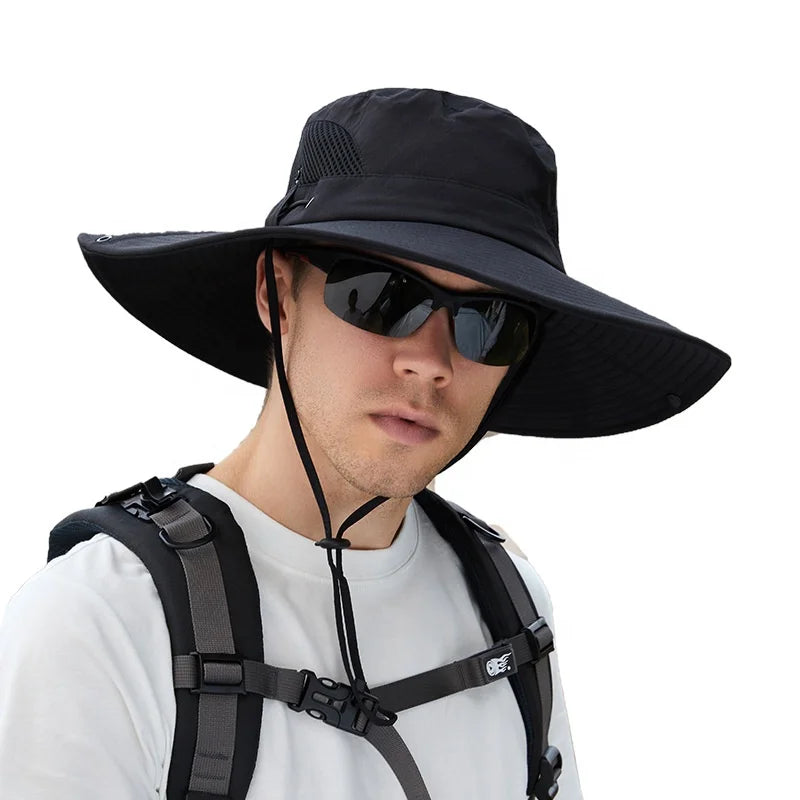 Sun Hat for Men Women Waterproof Wide Brim Bucket Hat Foldable Boonie Hat for Fishing Hiking Garden Safari Beach