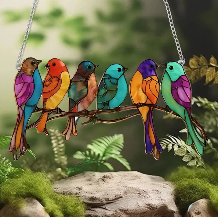 Bird Branch Window Decoration Home Decor Garden Natural Raw Crystal Crafts Sun Catcher