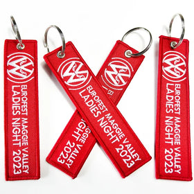 Wholesales Cheap Customized Logo Embroidered Fabric Key Tag/ Embroidery Keychain/Embroidered Keyring