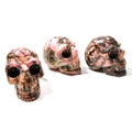HY Cheap Price 2 Inch Hand Carving Natural Paperweight Rhodonite jasper Skulls Stone Decorative Crafts