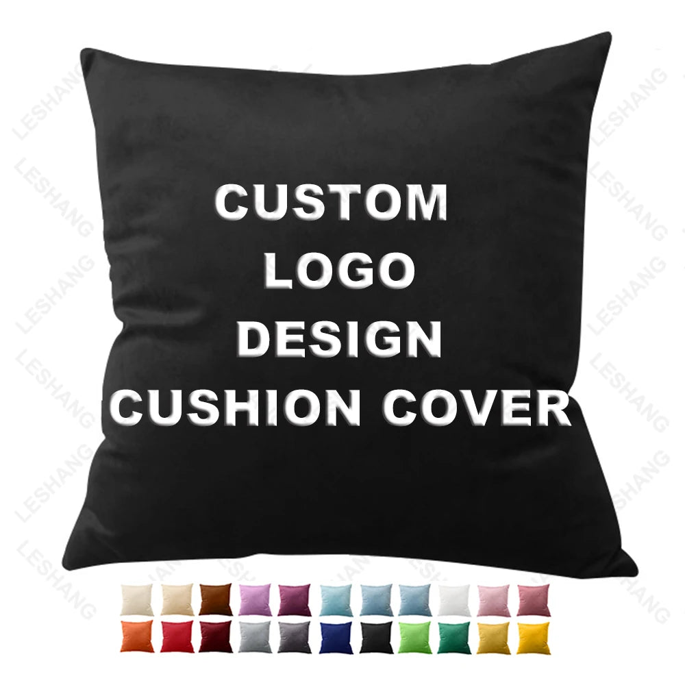 Custom Velvet Polyester Printed Logo 45*45cm Pillow Case Sublimation Cushion Covers Sublimation Blank Pillow Cover
