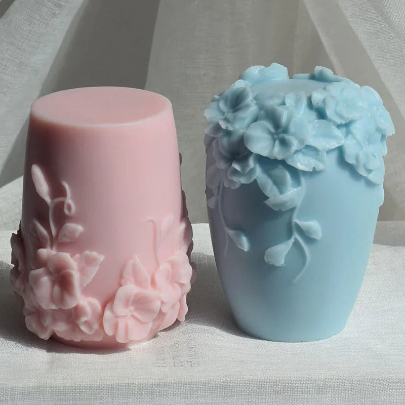 3D Cane Flower Vine Flowers Shape Silicone Candle Mold Rattan Flower Silicone Candle Soap Mold