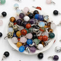 Hot Sales Natural tiger Eye Sphere Witch Hat Pendant Crystal Healing Stones Ball Necklace for Gifts