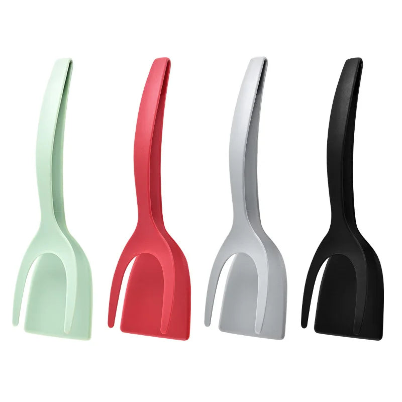 2-in-1 Egg Spatula Double Sided Steak Shovel Frying Clip Utensil for Toast and Fried Food Grip Flip Tongs for Easy Use