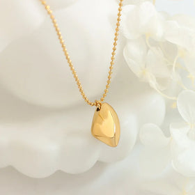 Waterproof 18k Gold Plated Fashion Jewelry Stainless Steel Bead Chain Irregular Geometric Pendant Necklace for Women