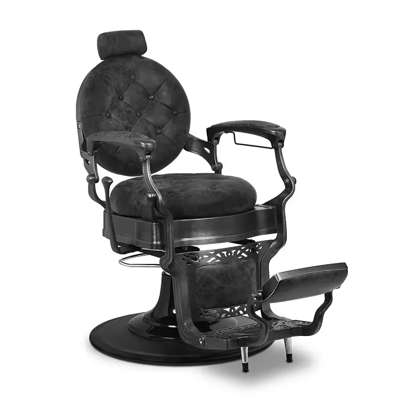 Classic Heavy-Duty Black Barber Chair Hydraulic Vintage Antique Hair Cutting Leather Seat for Salons